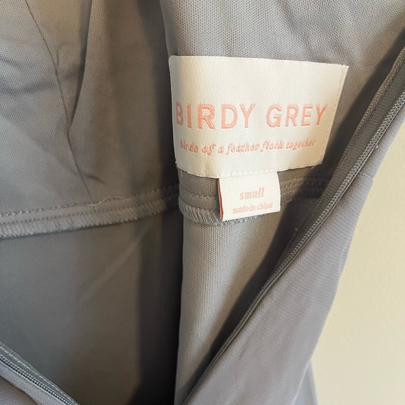 *NWT* Birdy Grey Kae Chiffon Silver Bridesmaid Dress Small No Slit - Picture 10 of 11